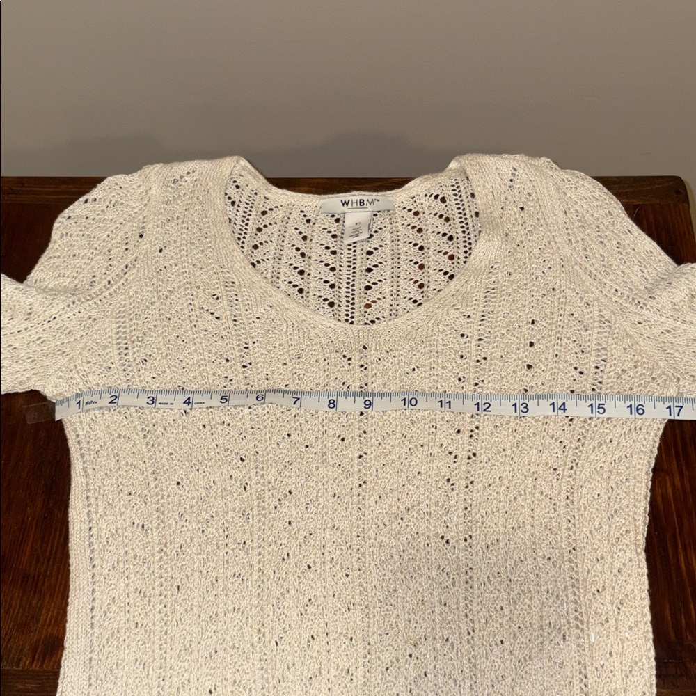 White House Black Market Crochet V-Neck Sweater Size XS - Picture 8 of 11